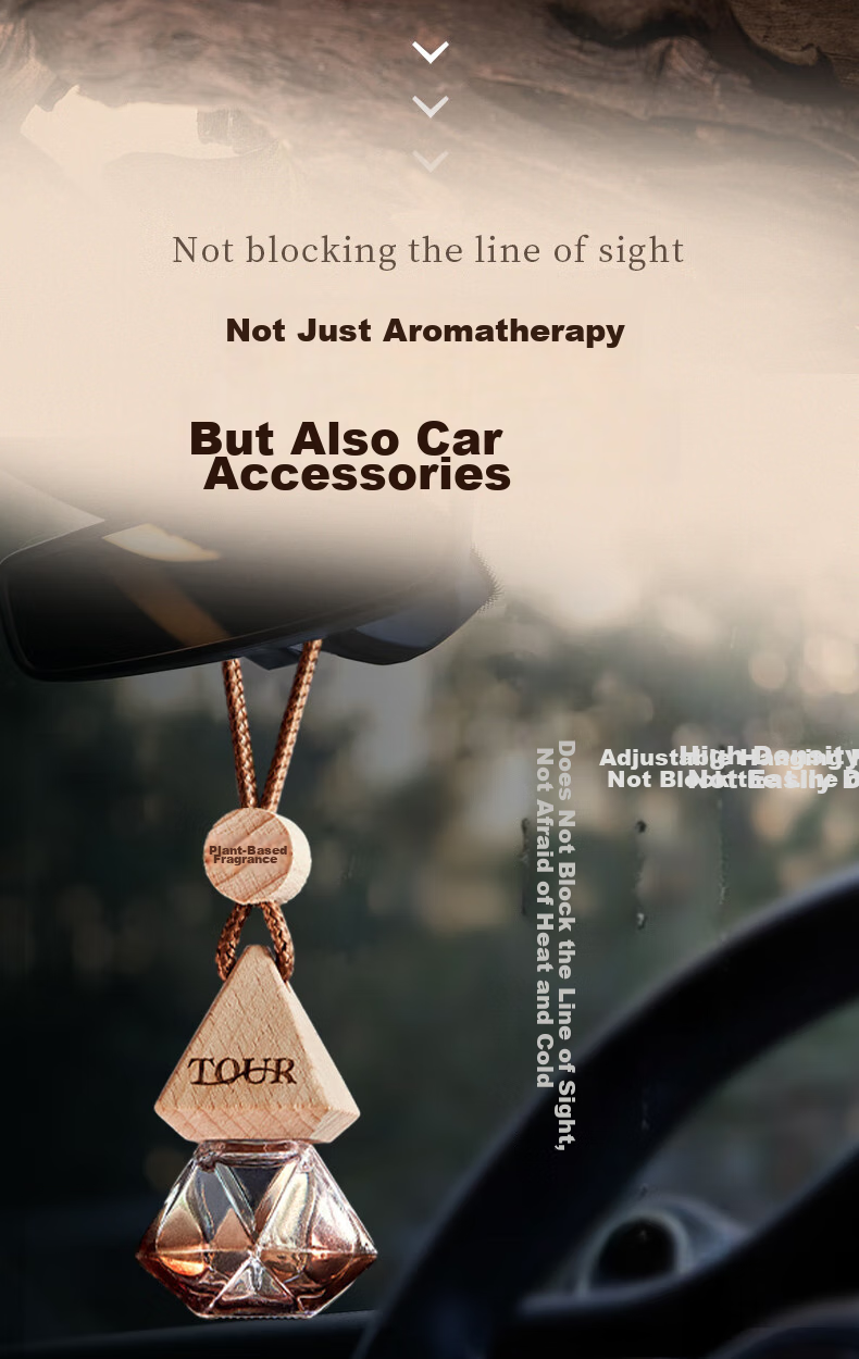 GuOKai All-Season Zen Tea Car Air Freshener Pendant for Rearview Mirror, Odor Eliminator, Luxurious Car Interior Fragrance, Long-Lasting Scent 10