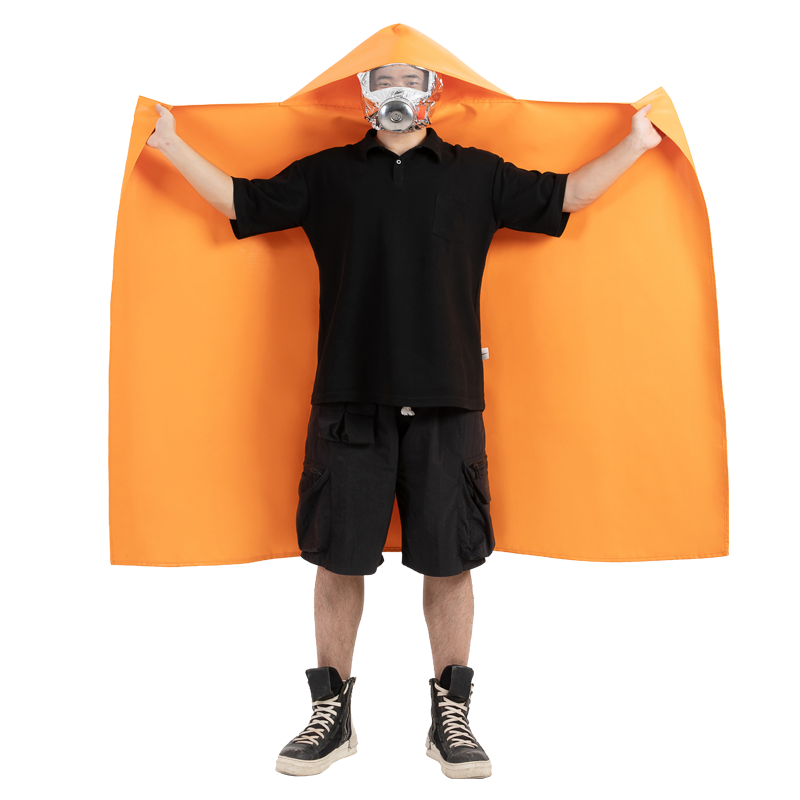 Huoyanzhanshi Fire-Resistant Cloak, Silicone Fire Blanket, Emergency Escape Suit, Gas Mask, Matching Firefighting Equipment for Childre