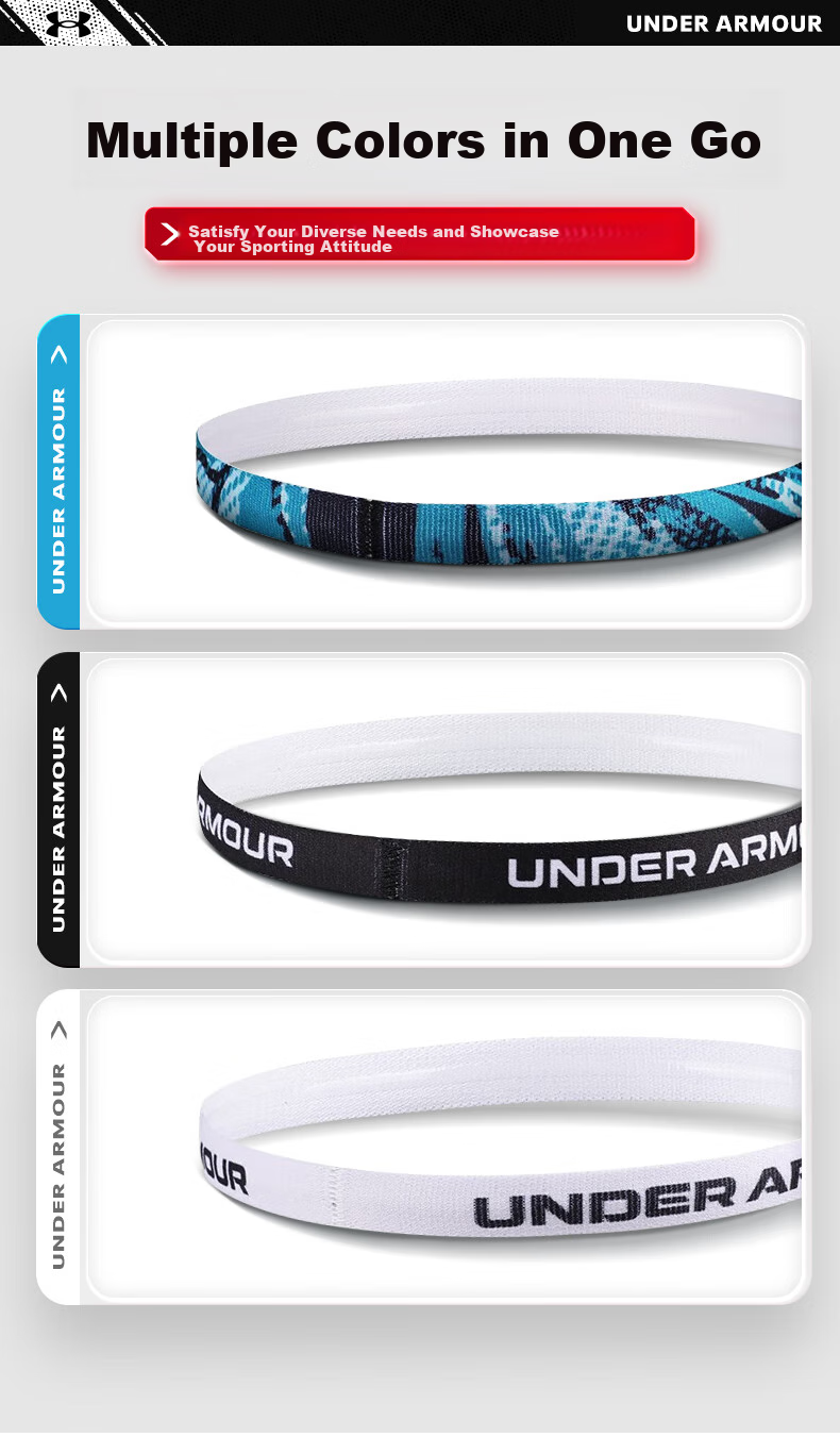 Under Armour Headband Sports Sweatband for Men And Women, Hair Tie, Sweat-Absorbing Band for Running, Sweat-Absorbing Headband 2