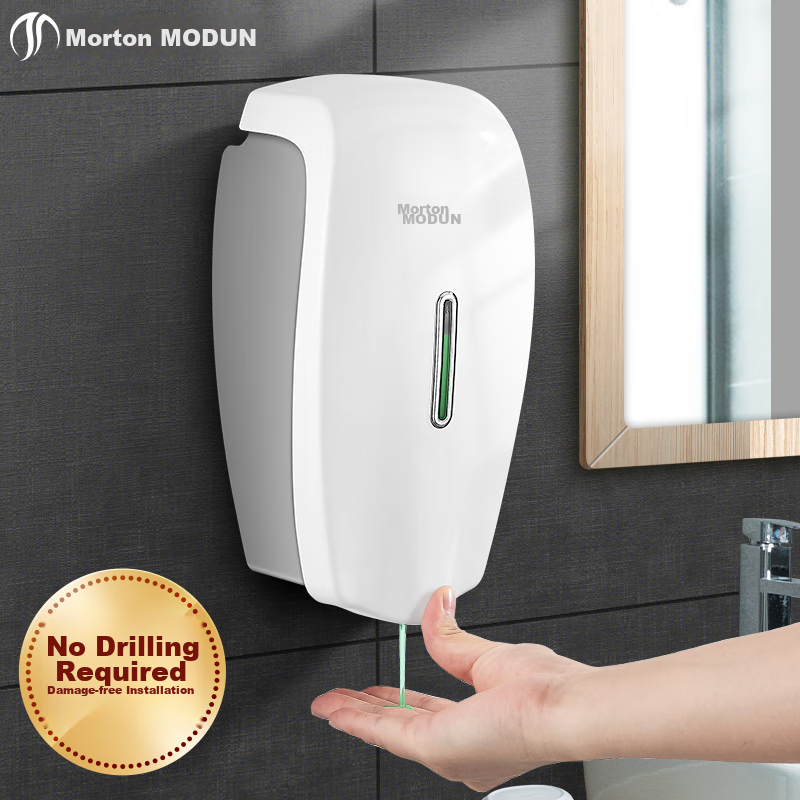 MODUN MD-6206 Wall-Mounted Dispenser for Hotel Hand Soap, No Drilling Required, Shower Gel Holder, Home Use Pump Bottle Soap Dispenser