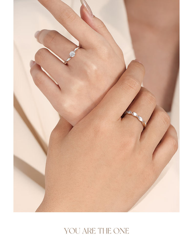 Fanci Shimmering Galaxy Couple's Proposal Engagement Ring Pair Gift Matching Rings Birthday Present for Boyfriend Girlfriend 10