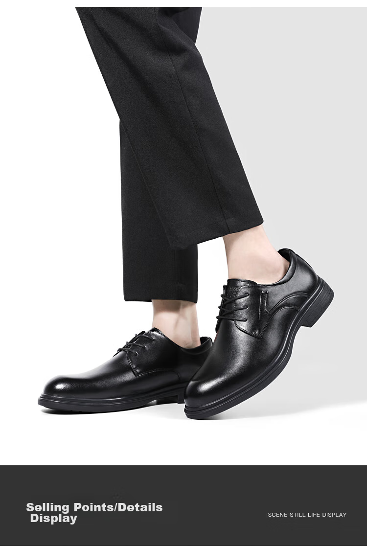 CARTELO Leather Shoes for Men, Business Formal Dress Shoes, Casual New Style Heightening Derby Shoes, Wedding Soft-Soled Breathable Groom's Shoes, British Style 6