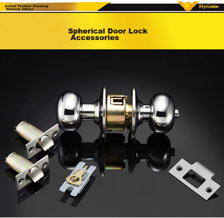 Fly.Globe Spherical Lock, Indoor Bedroom Door Lock, 304 Stainless Steel Ball Lock, with Double Latch 15