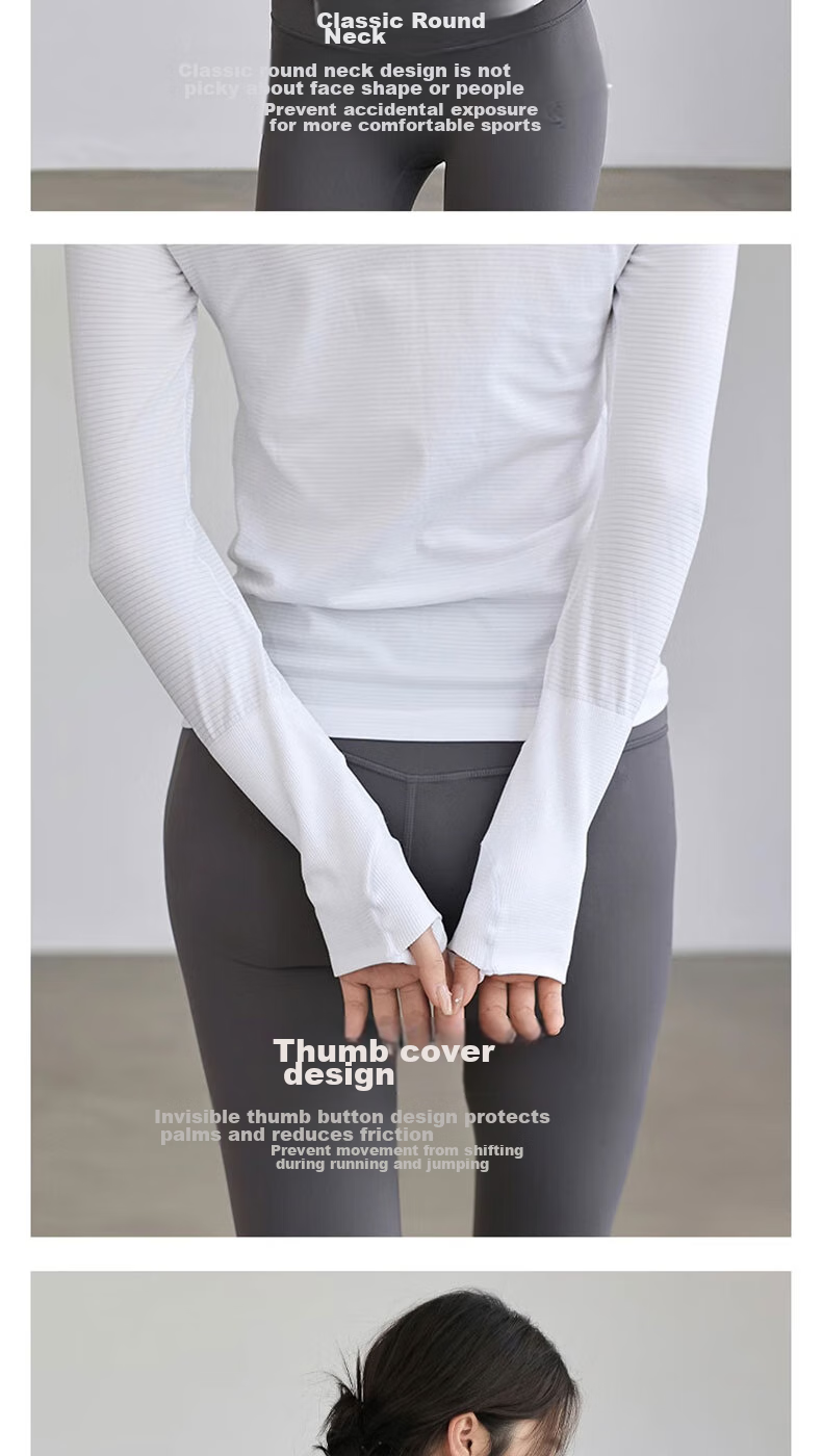 Ziyouxi Yoga Wear, Women's Slim-Fit Sports Top, Nude-Feel Quick-Dry T-Shirt, Pilates Running Fitness Training Long Sleeve 4