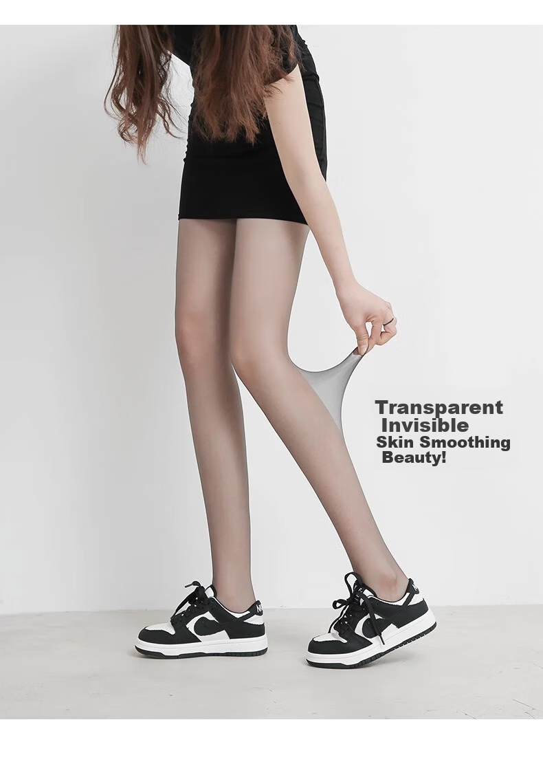 LangSha Crotchless Pantyhose, 0D Sexy Ultra-Thin Toe Point Full Transparent Summer Thin Invisible Tights Pantyhose, 2 Pairs 8