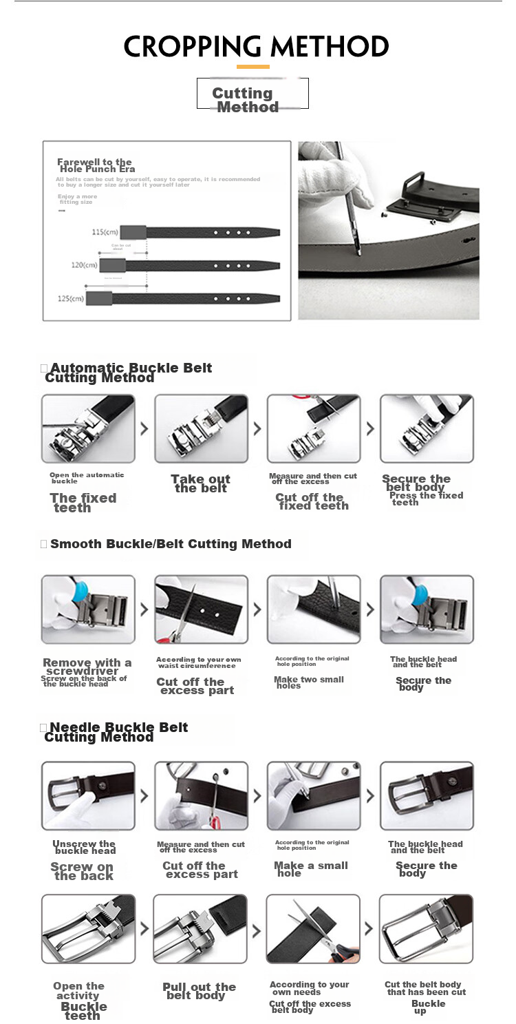 CROCODILE Men's Belt, Inner-Wear Style, Top-Grain Leather, Business Casual Fashion Automatic Buckle Belt 12575, Gift for Boyfriend 19