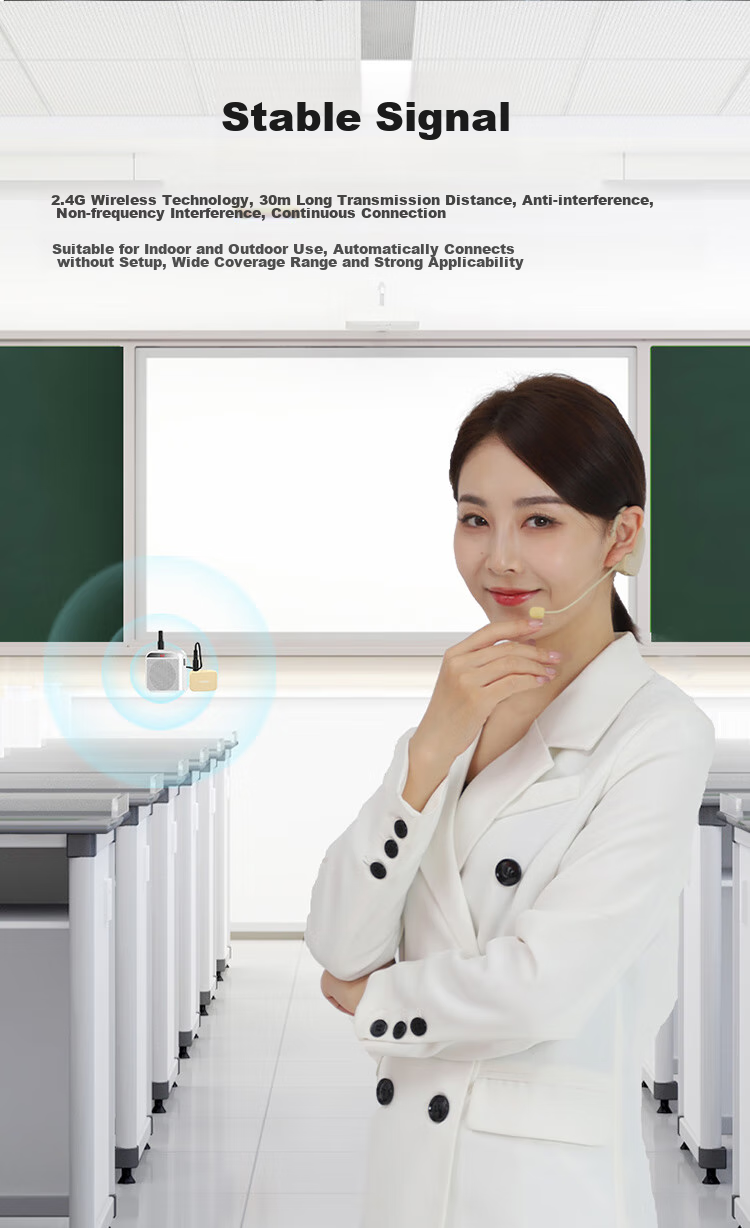 ASiNG WM03 Pro Wireless Microphone, Teacher's Classroom Lapel Mic, Amplifier-Specific Headset, Conference Performance Headphones, Microphone Amplifier Speaker 7