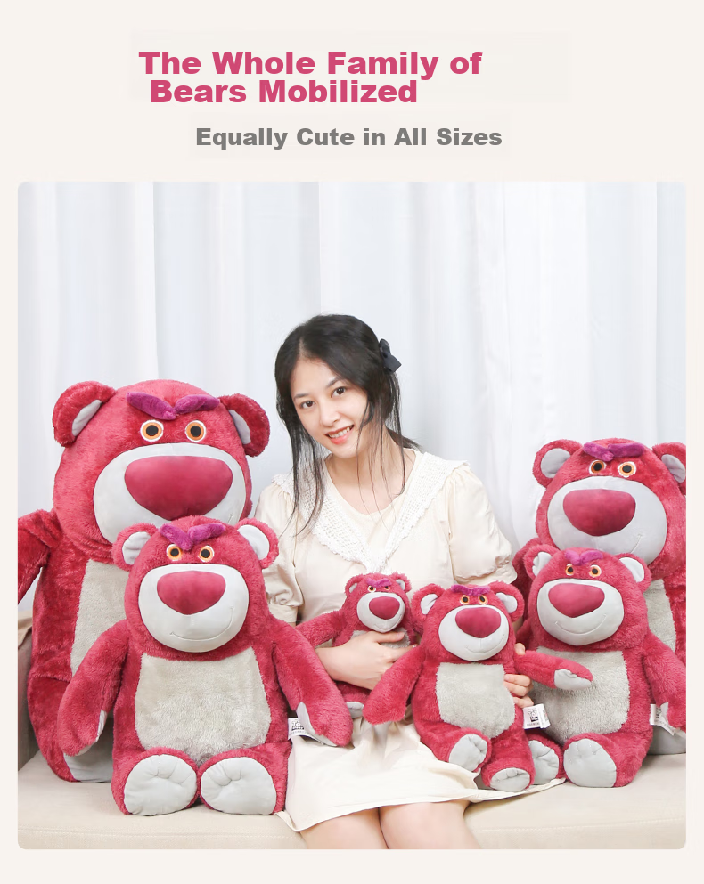 Disney Strawberry Bear Plush Toy Doll, Valentine's Day Gift for Girlfriend, Stuffed Animal Pillow, Birthday Present for Girls 4