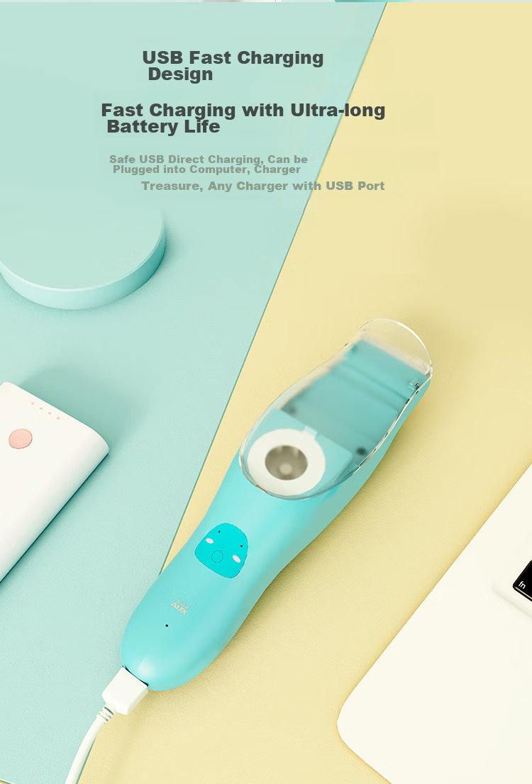 AUX Automatic Hair-Removing Baby Hair Clipper, Suitable for Adults, Quiet Operation, Waterproof, Infant Hair Trimmer, Newborn Electric Scissors, Children's Hair Cutting Tool 9