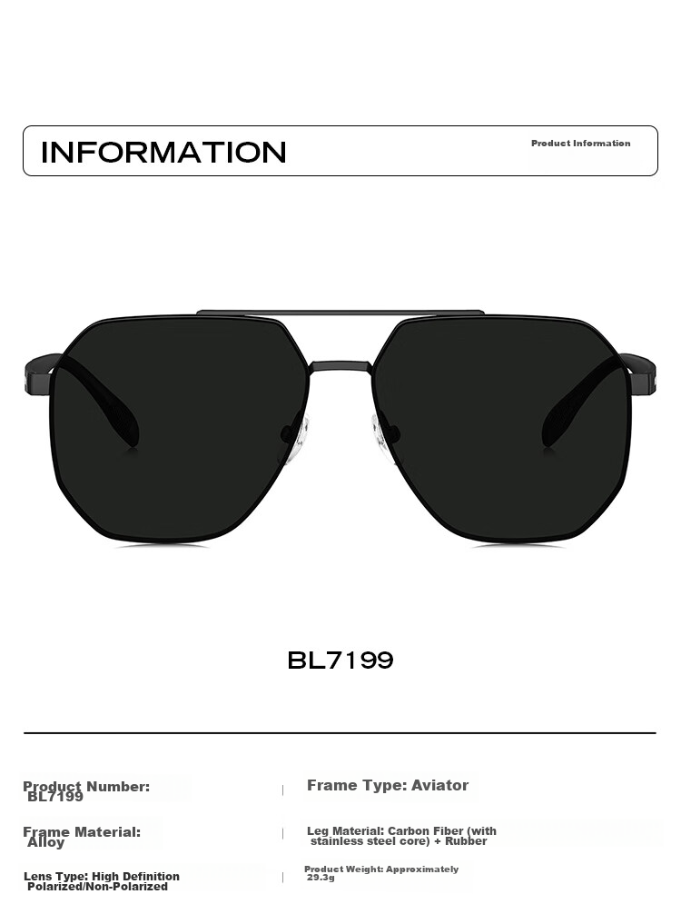 BOLON Eyeglasses-Inspired Aviator Polarized Sunglasses, Driving UV Protection Sunglasses for Men, Trendy Style BL7199D17 8