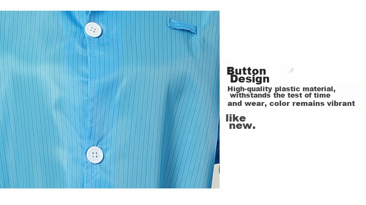 Andatong Static-Proof Suit, Antistatic Clothing, Dust-Free Garment, Dust-Proof Workwear, Coat, Overcoat, Factory Uniform, Clean Room Workwear, Blue XL 9