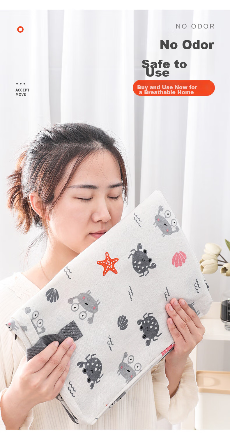 Baicaoyuan Cotton Quilt Storage Bag, Clothes Moving Packing Bag, Woven Bag, Kindergarten Storage Bag, Luggage Bag, 105L, 1 Piece 7