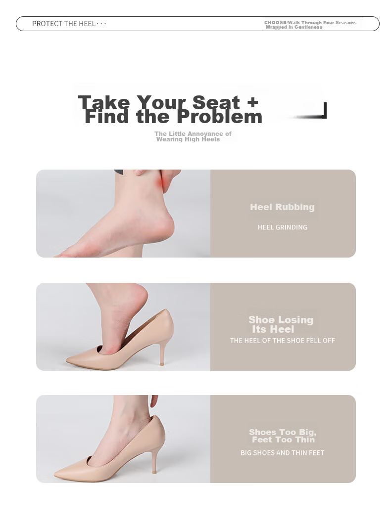 FOOTOPPO Heel Grips, Anti-Friction Pads for High Heels, Anti-Slip Pads for Men's Leather Shoes, Foot Pain Relief Pads, Shoe Size Reducer for Wome 2