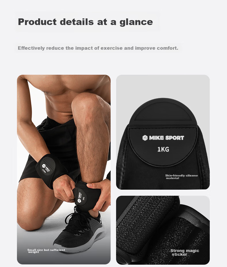 Mike Weighted Wristband Sandbag Leg Straps for Middle School Exam Training, Running Exercise, Small And Medium-Sized Fitness Equipment Set 2KG 17