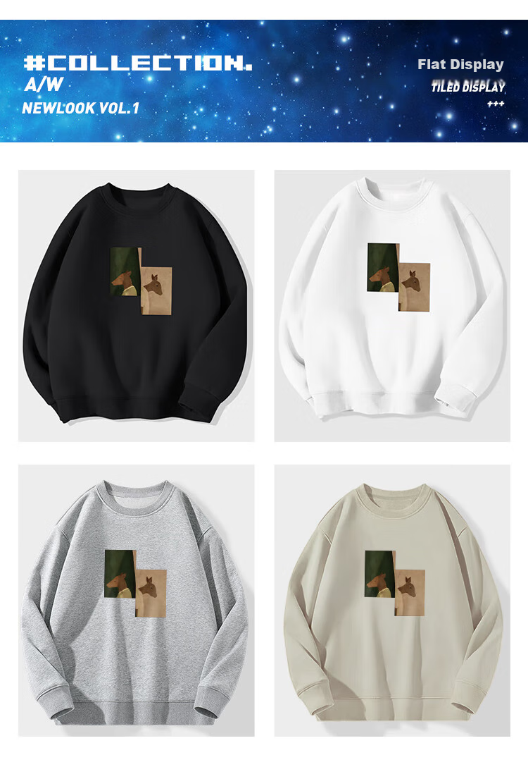NASA GISS Official Trendy Sweatshirt, Men's Round Neck Long-Sleeve T-Shirt, Bear Print Pullover, Loose Base Layer, Black Regular, 3XL 10
