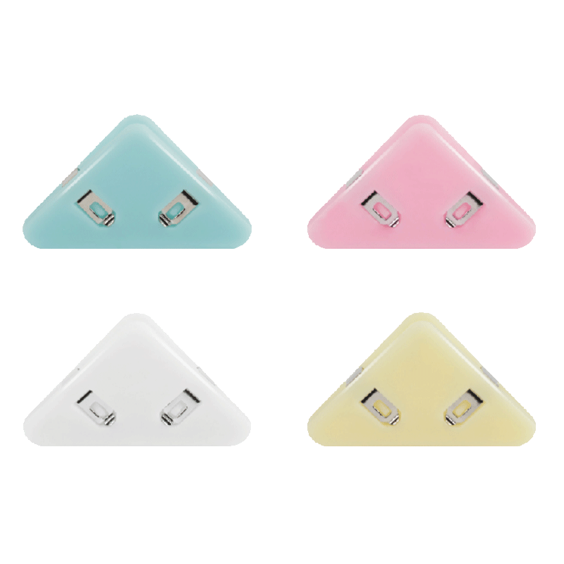 KOKUYO Light-Colored Cookie, Soft Light, Triangular Plastic File Folder Clip, Book Corner Protector, Anti-Curling Edge, 4 Pieces (Blue/pink/white/yellow), WSG-KRY01