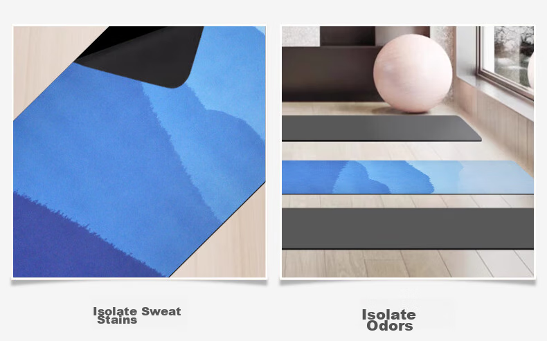 Neumee Professional Sweat-Resistant Non-Slip Home Durable Thin Wide Suede Natural Rubber Yoga Mat Towel Gift Mountain Range 5