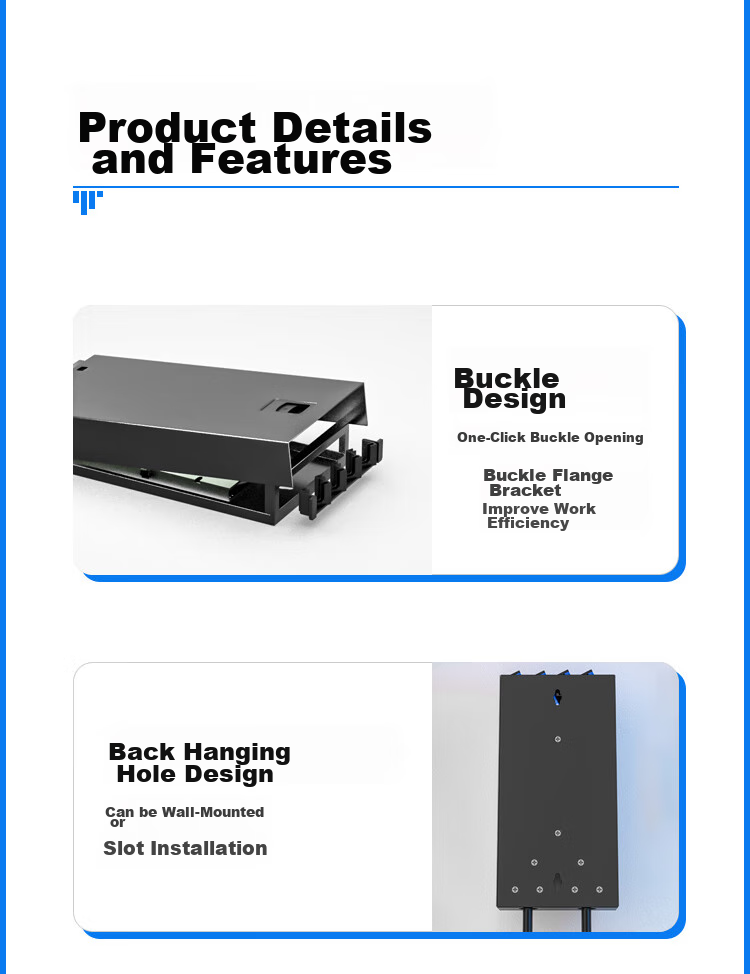 HAILE 4-Port Fiber Optic Terminal Box Empty Box, Pigtail Box, Fiber Optic Fusion Splice Box, Fiber Optic Patch Panel, Universal Flange Style for SC/FC/LC, P1-4 10