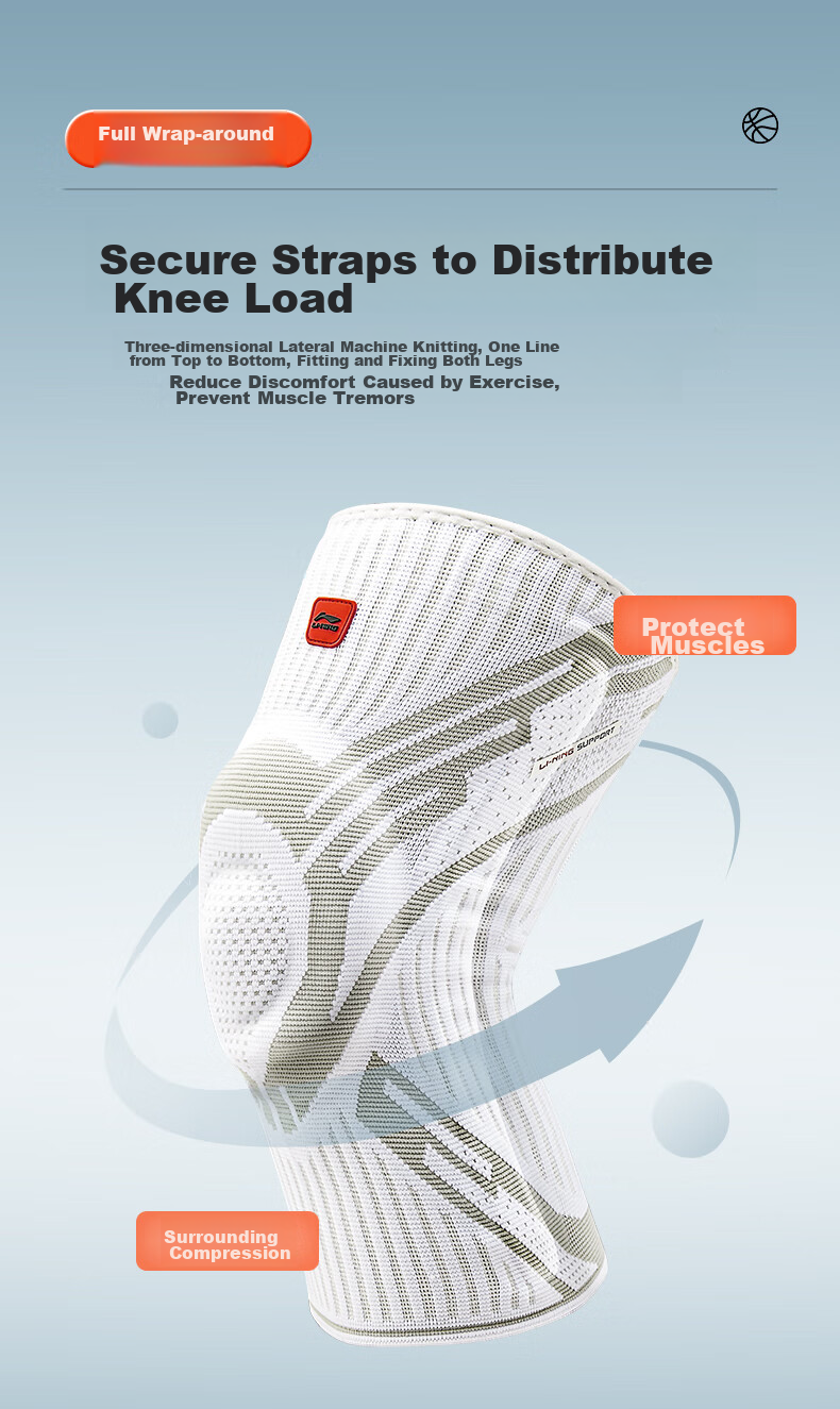 Li-Ning Knee Brace for Warmth, Arthritis, Meniscus Injury, Effusion Repair, Patella Fixation, Breathable Ligament Injury Support 6