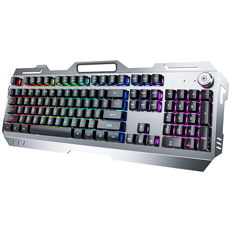 EWEADN GX810 Wireless Mechanical Feel Keyboard And Mouse Gaming Key Set, Rechargeable Desktop Computer Laptop Film with Knob E-Sports Mixed Light External Accessories 104 Keys