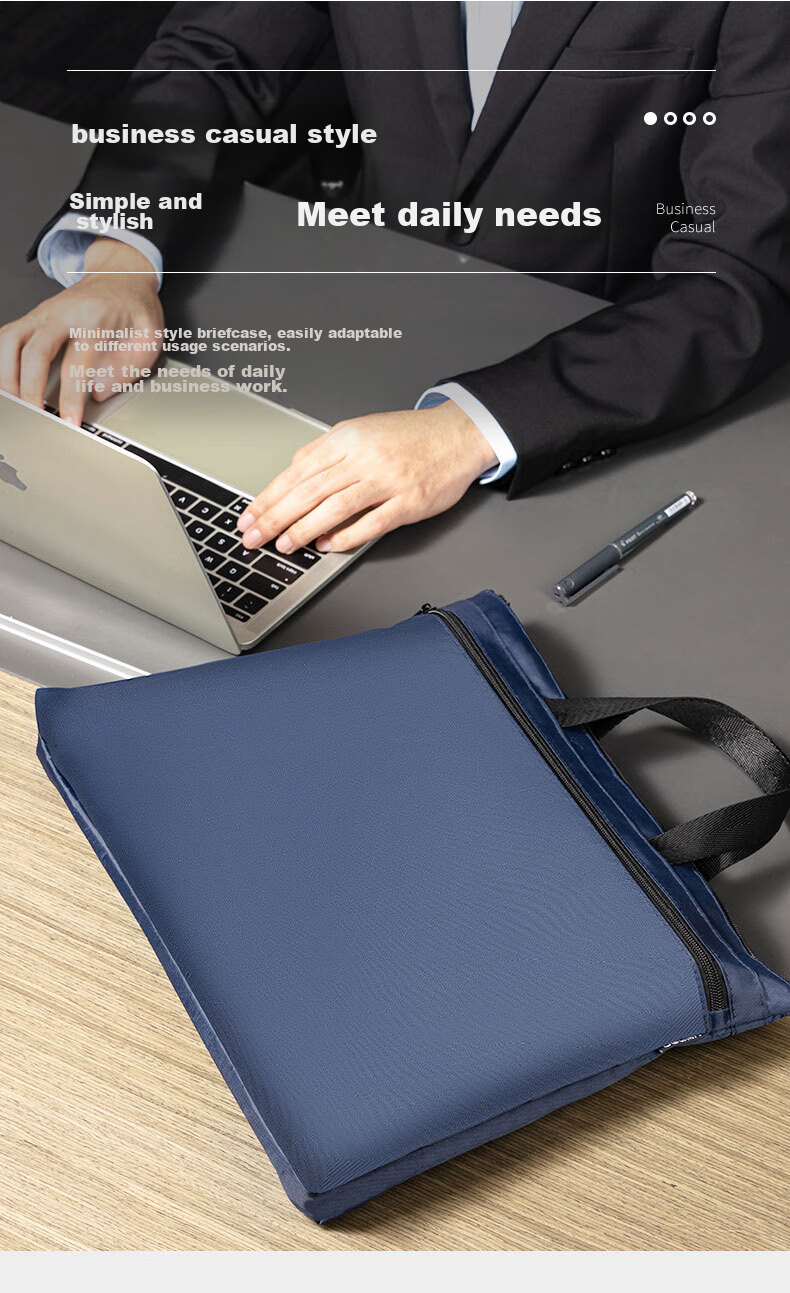 Deli Double-Layer Business Bag/document Bag/briefcase/zipper Pouch, Handbag for Men And Women, Business Meeting Bag, Portable Document Storage Bag, P05840A Black 6