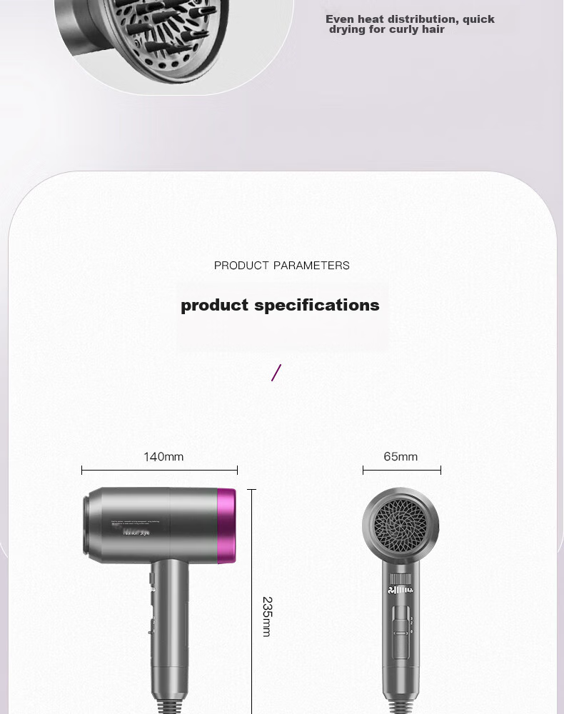 CONFU Hair Dryer for Home Use, Low Radiation, Sterilizing, Quick-Drying, High-Power, Strong Airflow, Negative Ion, Hair Protection, Non-Damaging to Hair, Electric Hair Dryer for Mothers And Babies, KF-3127 Birthday Gift 18