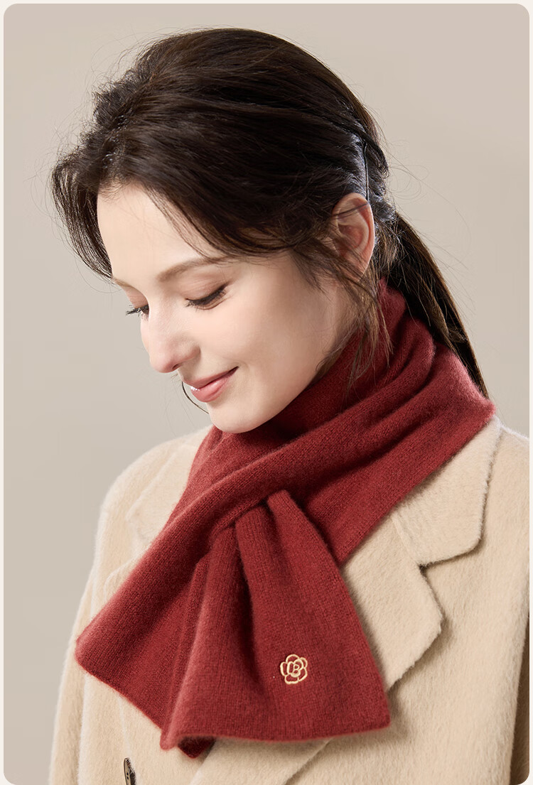 JIUMU 100% Cashmere Scarf for Women, Autumn And Winter Warm Neck Warmer, Gift for Women Or Mothers, Birthday Present Gift Box 27