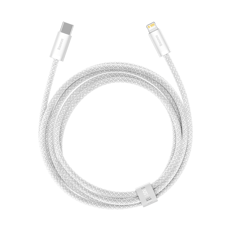 BASEUS Apple Data Cable, Fast Charging Cable PD30/20W, Lightning Braided Version for IPhone14/13/12ProMax/11/xs Car Phone Charger, 2 Meters White