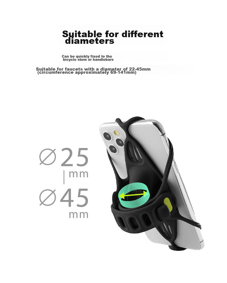 Bone Bicycle Phone Mount for Road And Mountain Bikes, Cycling Navigation Handlebar Stand with Soft Silicone Anti-Shock Desig 19