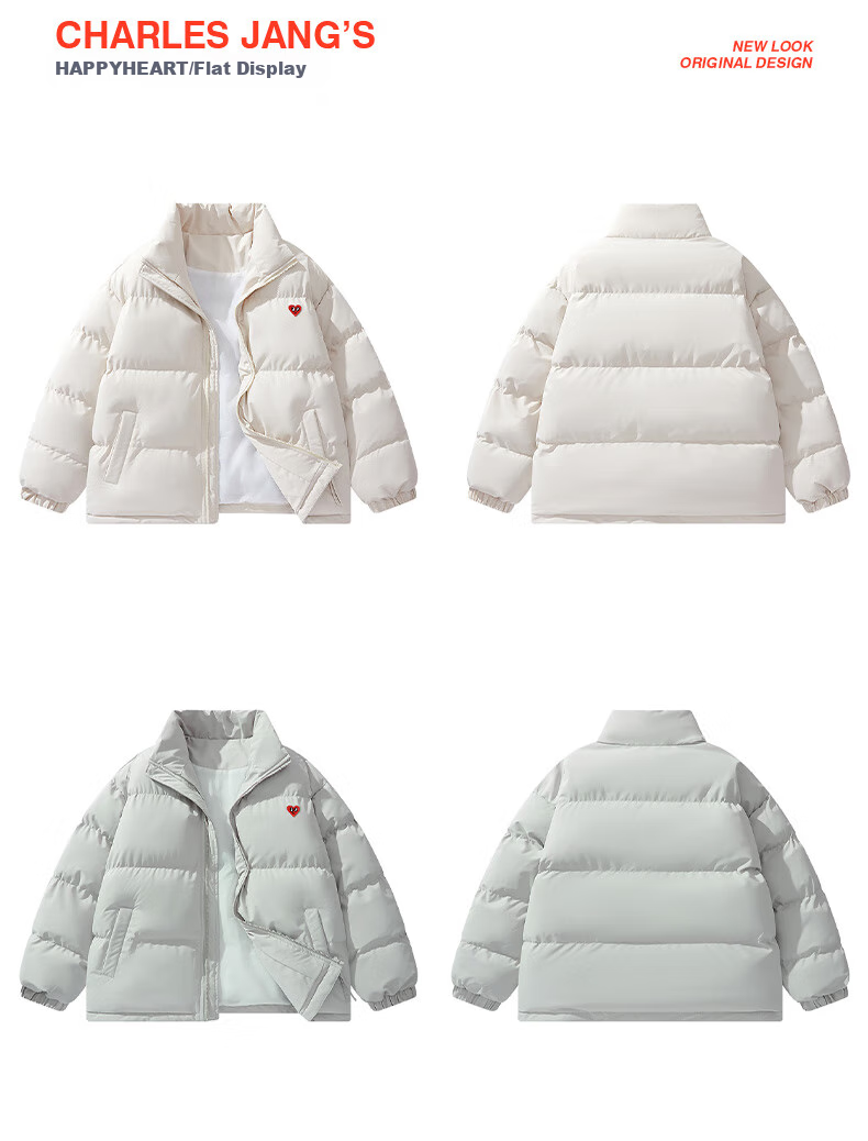 Chaersitaoxin [Wang Churan's Choice] Unisex Couple Matching Winter Thick Cotton Jacket Puffer Coat, Black, Size L 18