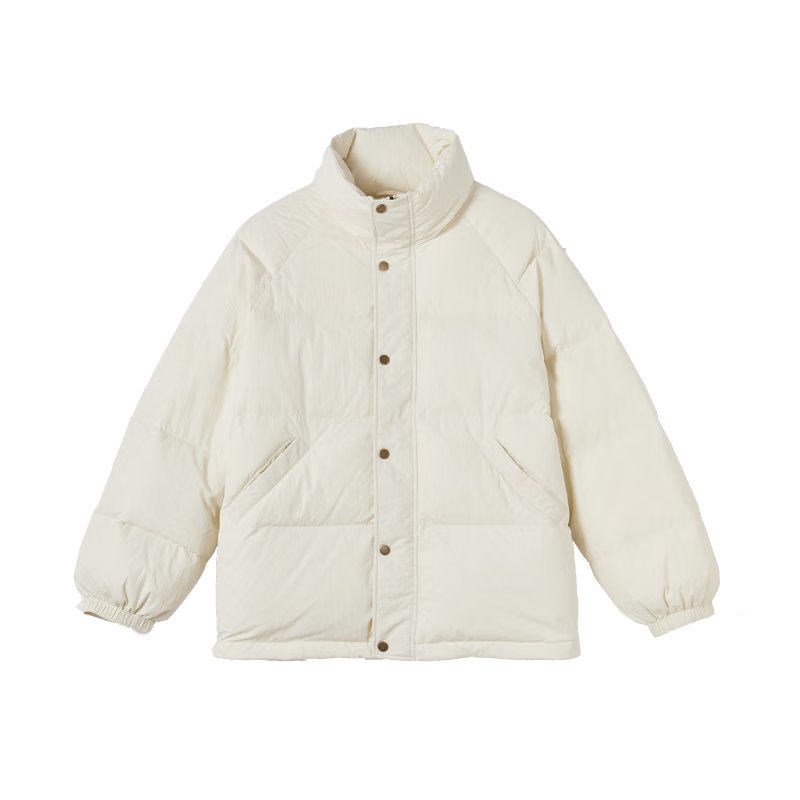 Dme [Light Warm Winter] Vintage Stand Collar 90% Duck Down Jacket for Petite Women, Warm Coat with Hidden Filling