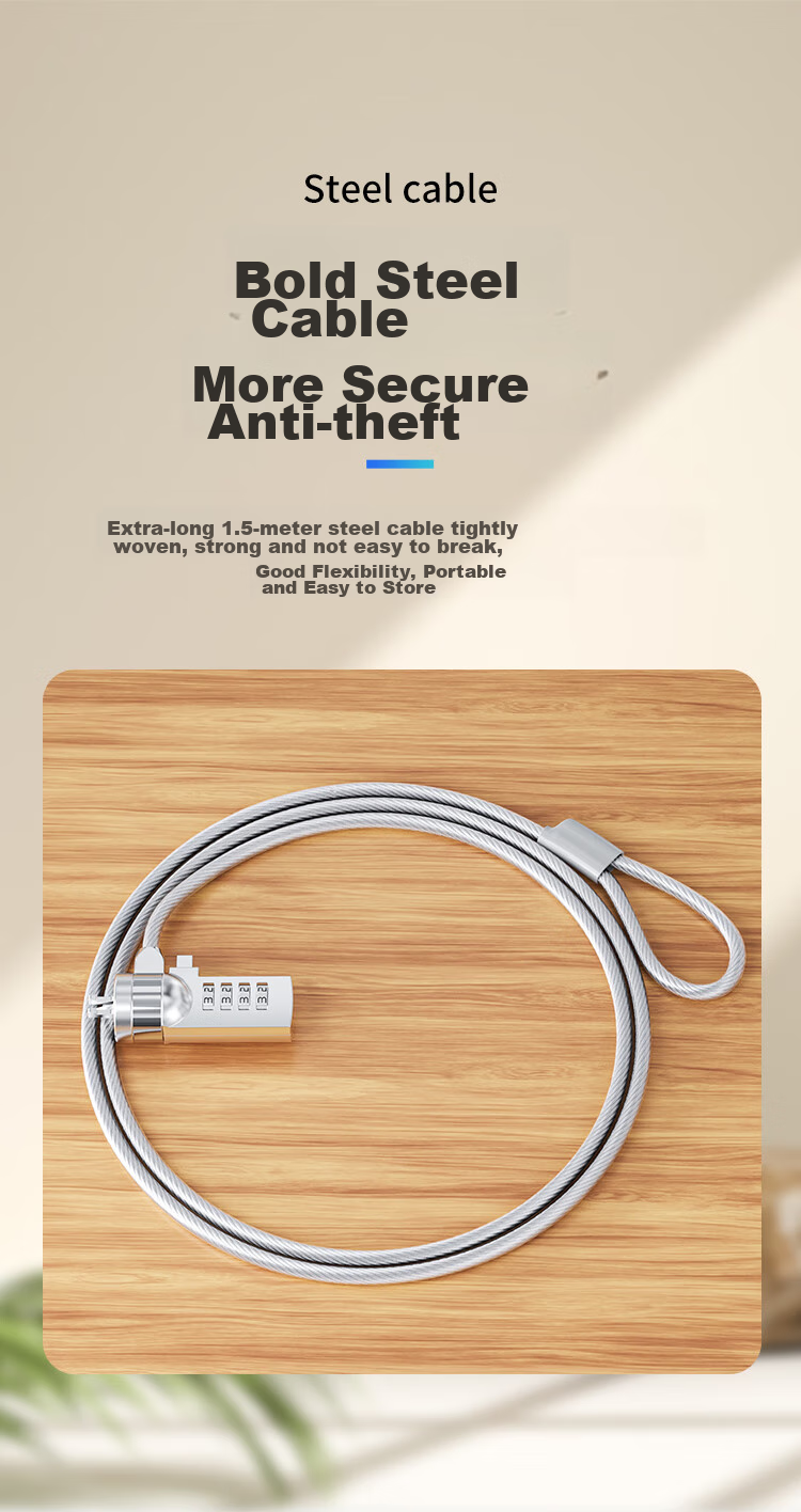 NVV Laptop Lock, Security Anti-Theft Lock, Notebook Lock, Code Key Standard Lock Hole Suitable for Lenovo HP ASUS ThinkPad Universal Lock NL-1 7