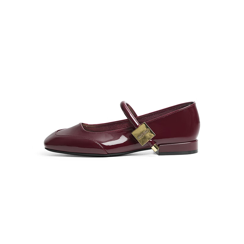 RED DRAGONFLY Mary Jane Women's Shoes Spring And Autumn French-Style Red Wedding Shoes Beautiful Retro Flat Leather Shoes WTB24600 Red 40