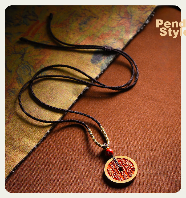 Cilingge Mountain Ghost Coin Pendant Keychain Charm, Cinnabar Amulet, Zodiac Year Gift for Men And Wome 7