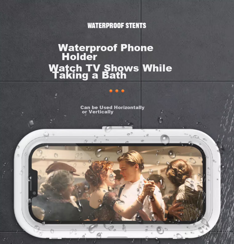 Jiashigao Bathroom Phone Holder, Waterproof Wall-Mounted Storage Box for Toilet, Shower, And TV Binge-Watching 1