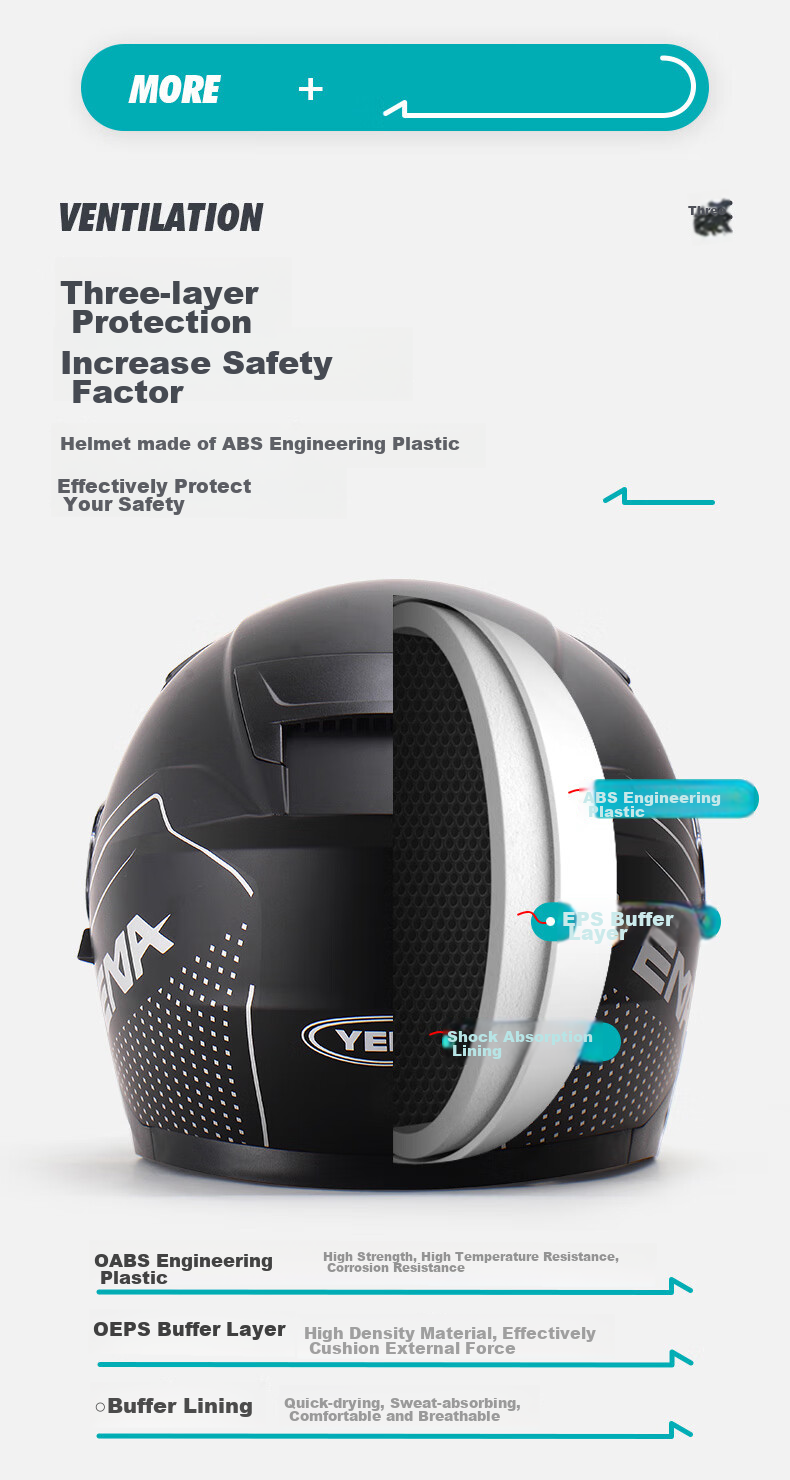 YEMA 3c Certified 639S Electric Motorcycle Helmet, Men's Winter Dual-Lens Safety Helmet, Women's Electric Scooter Half Helmet, All-Season Universal Fit, One Size, Matte Black with Speed Stripes And Clear Visor 10