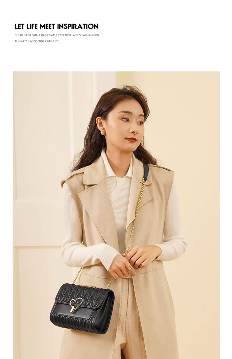 FOXER Women's Handbag, Large Capacity Chain Heart Shoulder Bag Crossbody Bag, Light Luxury Valentine's Day Gift 13