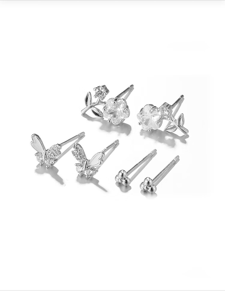 Clect Three-Piece Earrings Set for Women, Fashionable And Elegant Ear Jewelry Set, Versatile Light Luxury Fashion Birthday Gift for Girlfriend 3