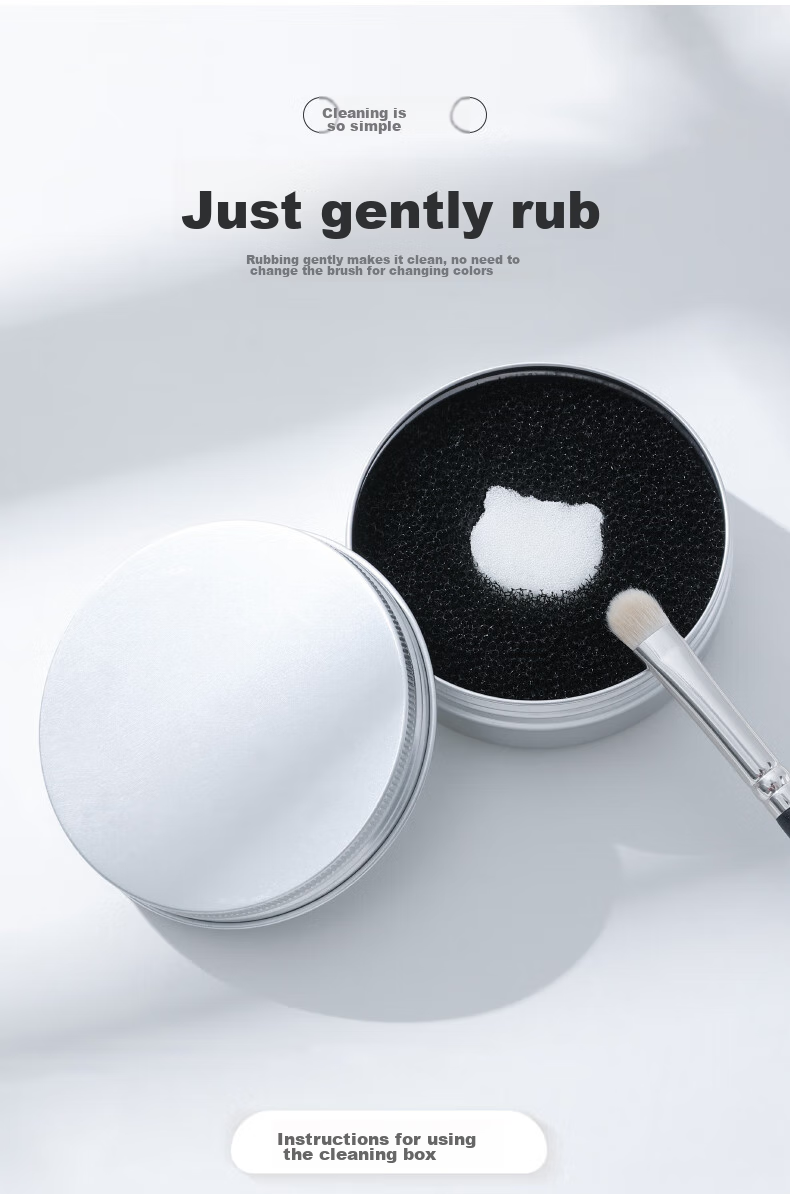 Chense Dry Cleaning Concealer Brush, Makeup Brush Cleaning Box, Sponge Beauty Blender, Powder Puff Cleaning Agent Tool, Portable 3