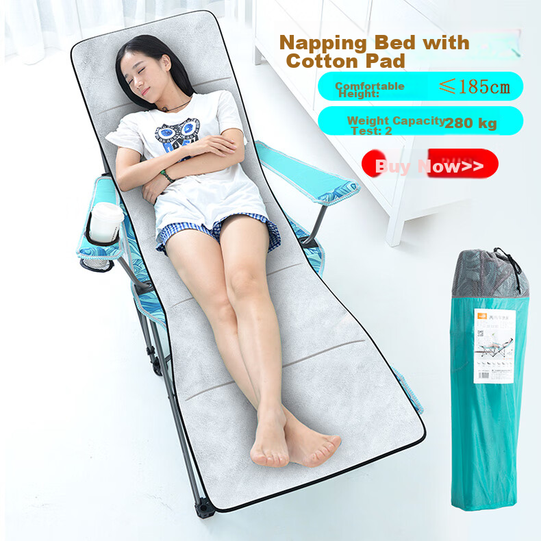 V-CAMP Folding Outdoor Camping Chair, Portable Nap Chair for Hospital Accompaniment, Military Cot, Outdoor Folding Stool 2