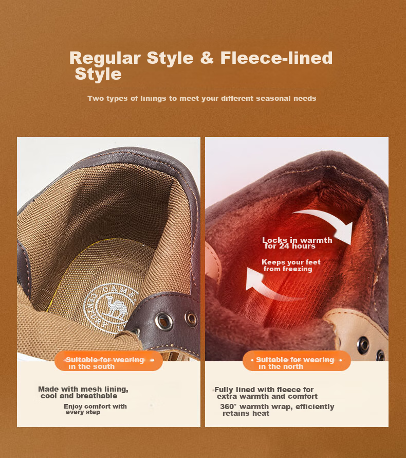 CAMEL Wang Junkai's Matching High-Top Outdoor Work Boots for Men, G15W136025, Desert Yellow, Size 43 4