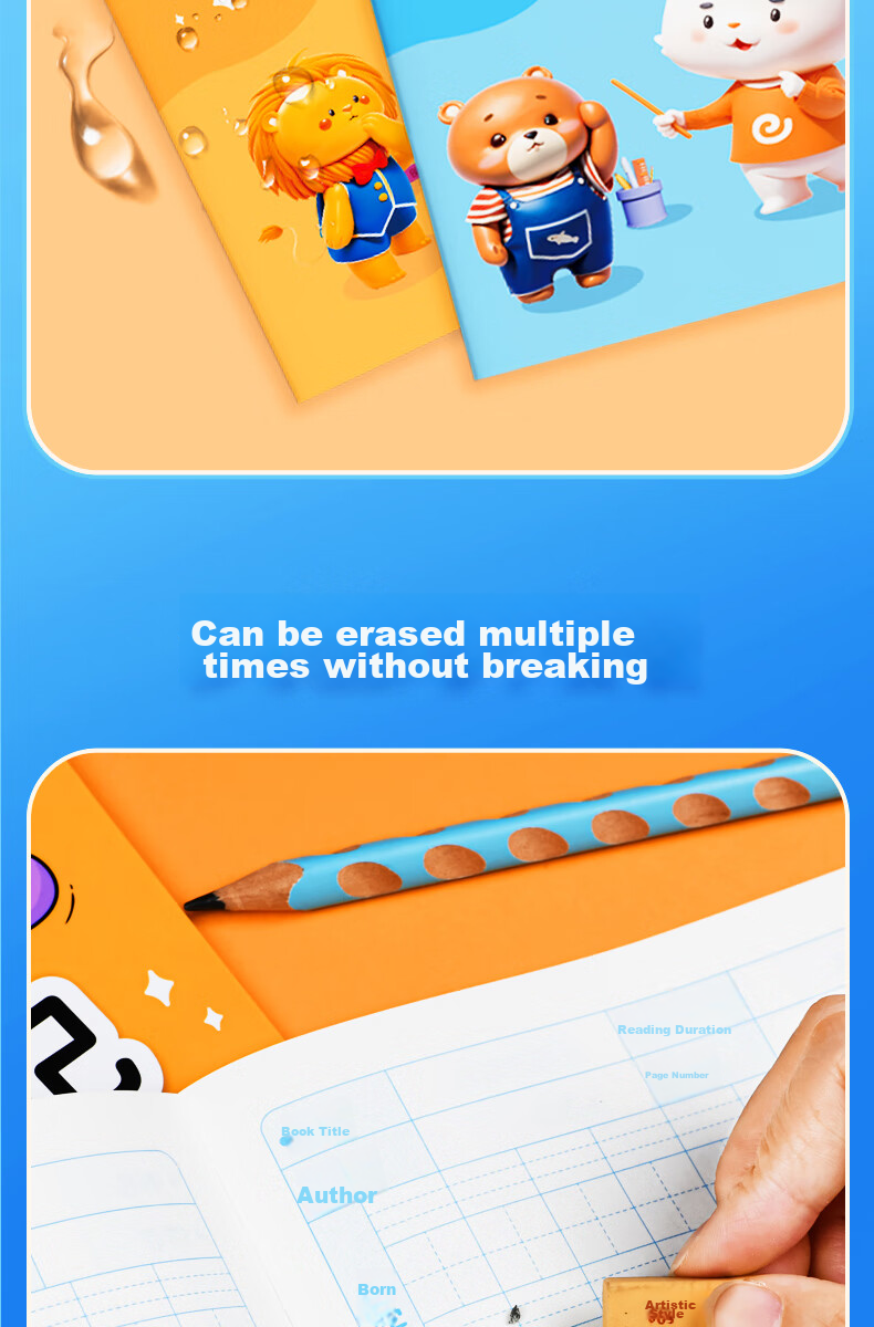 Huaxiwanjuan A5/64 Pages Reading Notebook for Elementary School Students, Children's Good Words And Sentences Collection Book, Chinese Language Reading Check-In Record Book for First, Second And Third Graders, Portable Collection Notebook 5