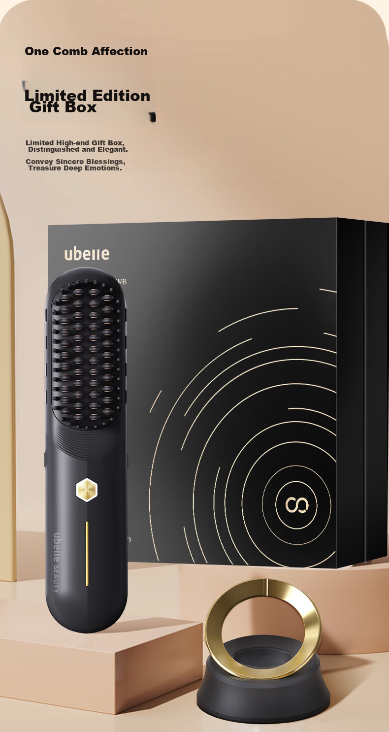 UBelle [Mid-Autumn Festival Gift] Cold Wind Wireless Straight Hair Brush, Negative Ion Hair Care, Non-Damaging Straightening Iron, Portable One-Comb Instant Smoothness, High Crown Frizz Improvement, Birthday Gift for Girlfriend 22