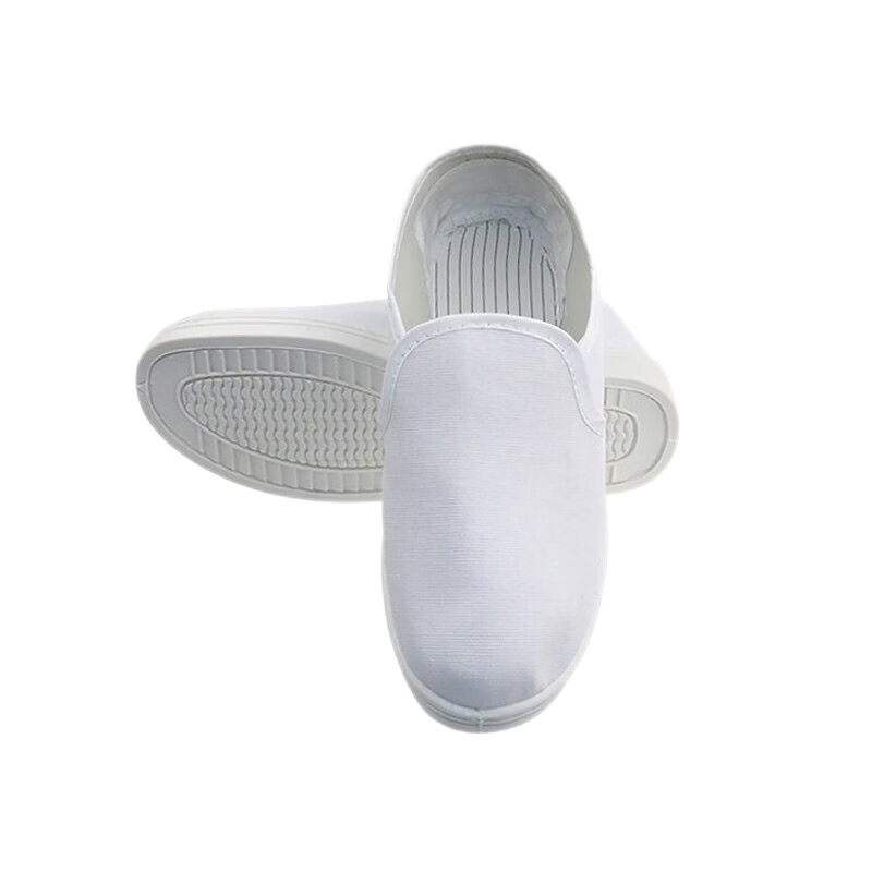 BAIGE Work Shoes, Anti-Static Canvas, Dustproof Workshop, Breathable And Wear-Resistant, White, Size 42