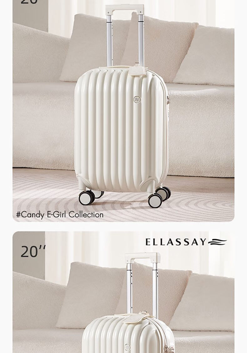 ELLASSAY Candy Series Luggage, 20-Inch Suitcase, Fashionable Trolley Case, Unisex Password Lock, Portable Travel Case 7