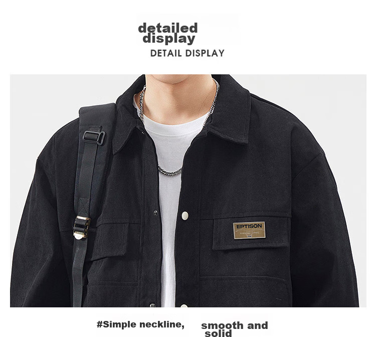 Yipintiancheng 2025 Spring Simple Trendy Jacket, Versatile Youth Men's Lapel Cardigan Coat for Me 13