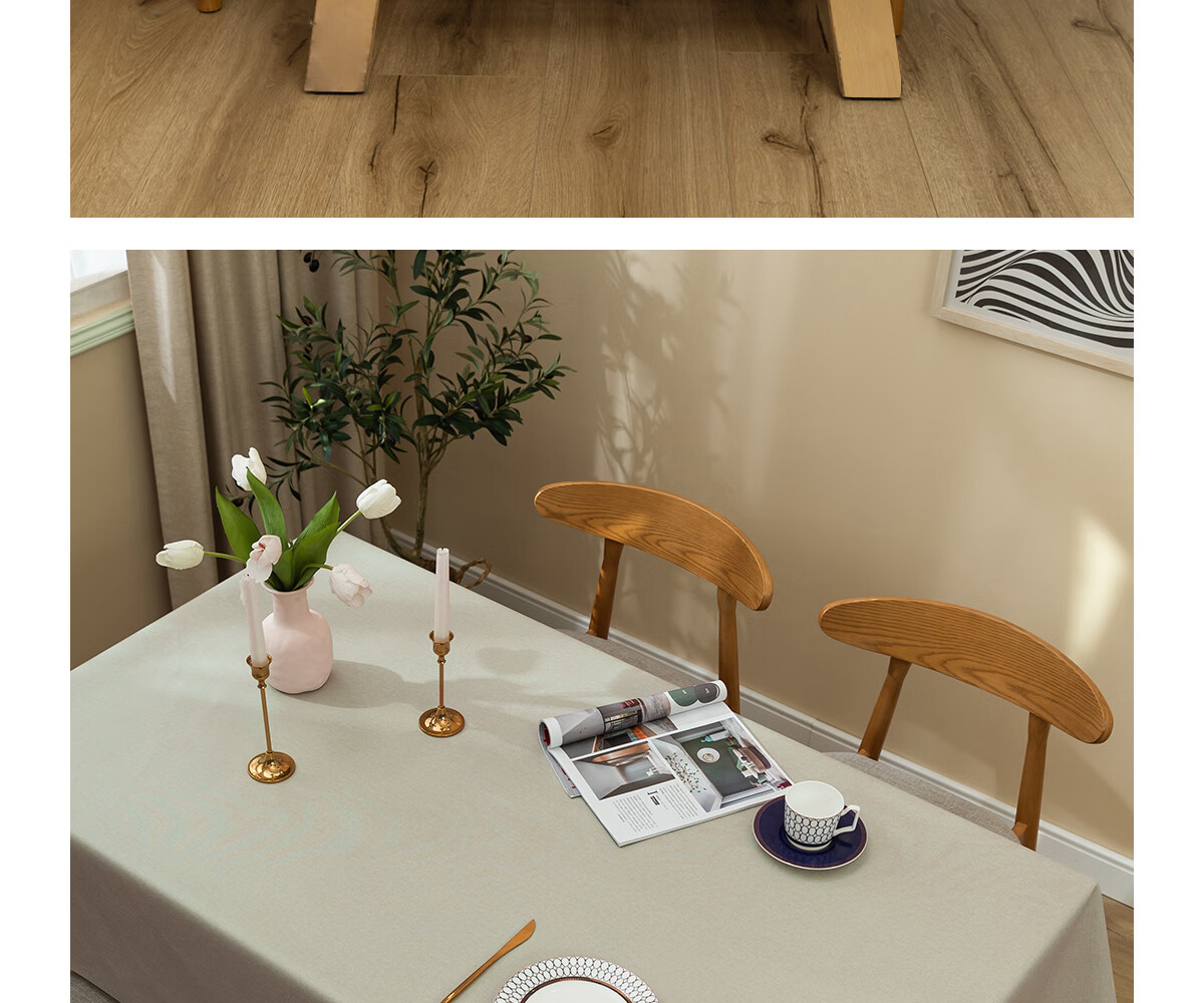 Mihua Tablecloth, Waterproof, Oil-Proof, Scald-Resistant, Washable, Heat-Resistant, Long Rectangular Tablecloth for Restaurants, PVC Table Mat, Morandi Mi 21