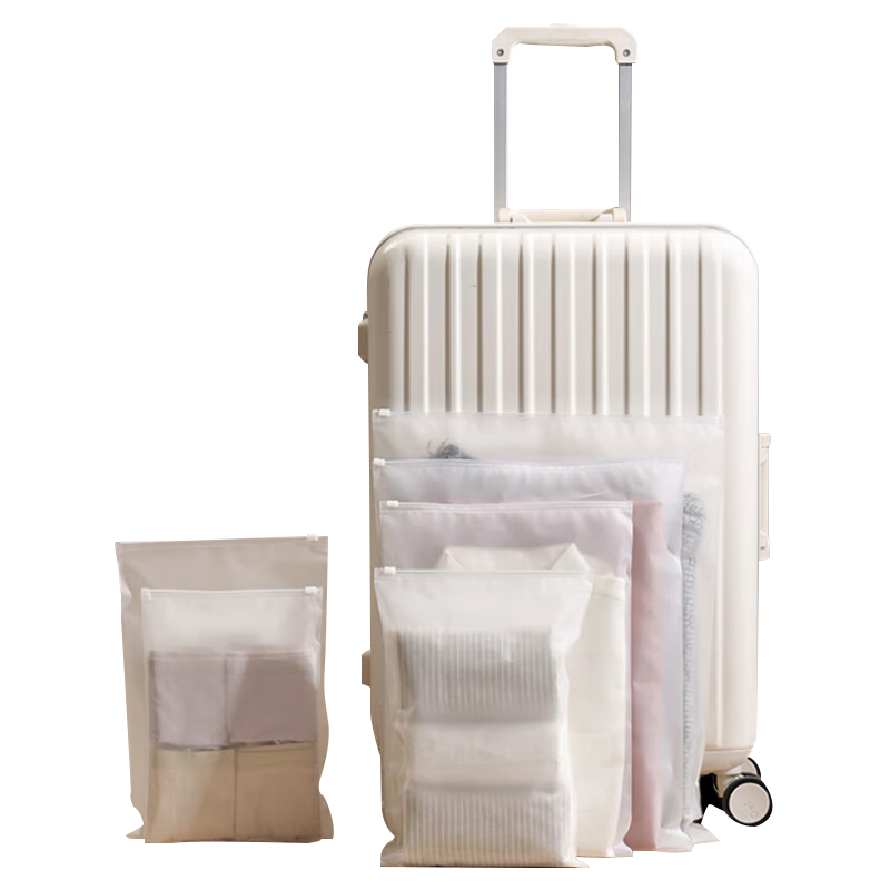 NOLANSEND Travel Storage Bags, Clothes And Luggage Sorting Bags, Transparent Water-Resistant Portable Bags, Drawstring Sealed Bags, Combination Set