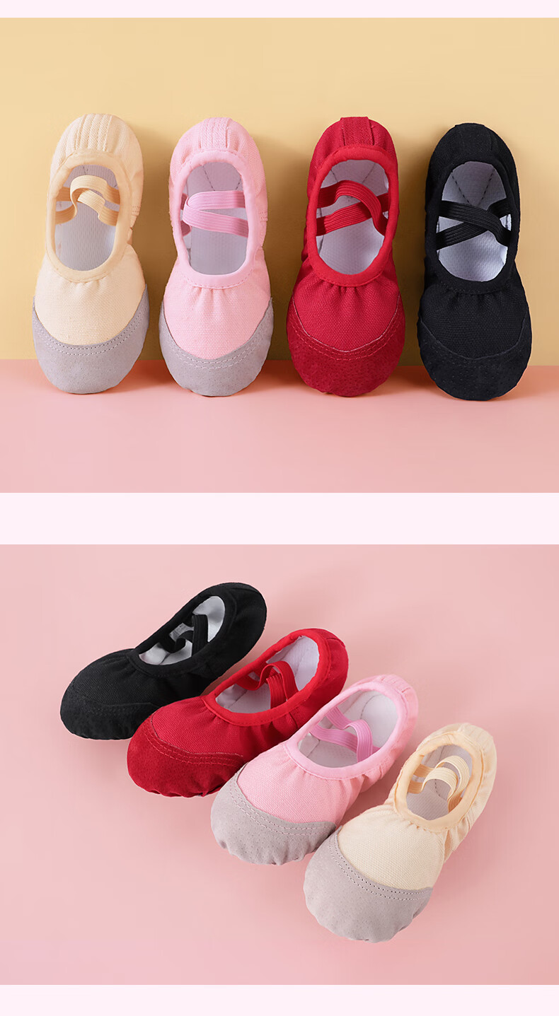 Aiwuge Slip-On Dance Shoes, Soft Sole, Wear-Resistant, Performance Practice Shoes, Children's Ballet Shoes for Girls, Black, Size 40 10