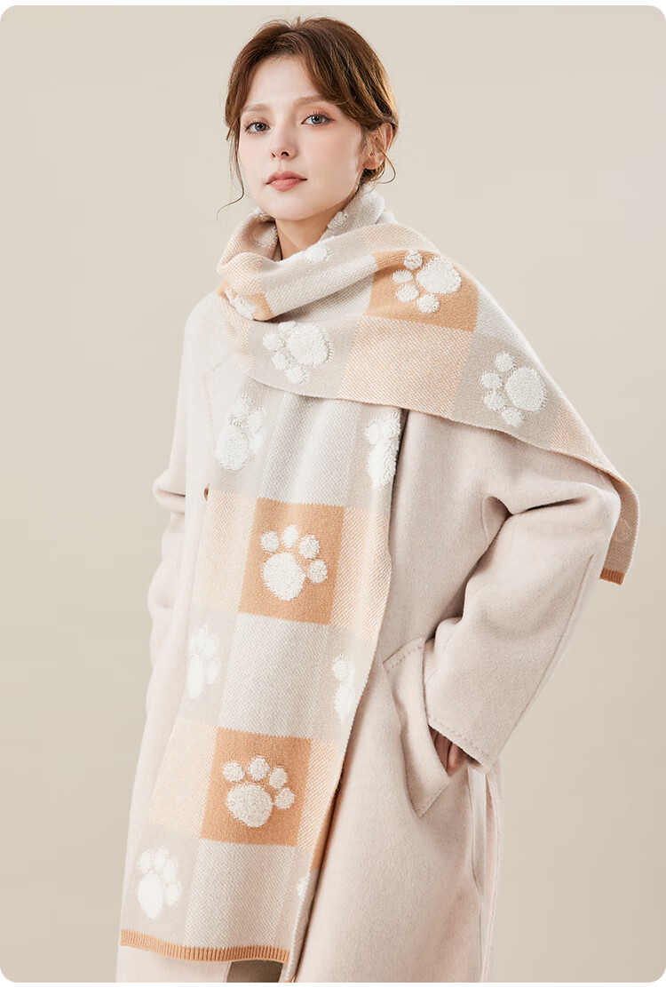 JIUMU Pure Wool Scarf for Women, Autumn And Winter Neck Warmer, Ladies' Warm Shawl, Gift for Women on Mid-Autumn Festival Or Birthday, Gift Box Packaging 15